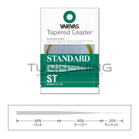 Varivas VARIVAS VÉKONYODÓ ELŐKE TAPERED LEADER STANDARD ST 3X 7.5ft 0.205mm-0.51mm