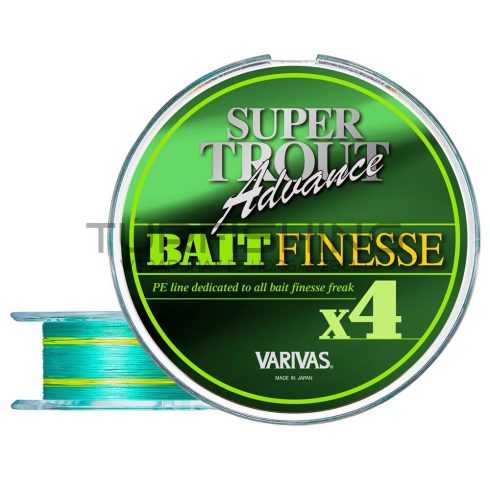 Varivas VARIVAS SUPER TROUT ADVANCE BAIT FINESSE PE X4 100m #0.5 0.117mm 9.0lb Green Fluo