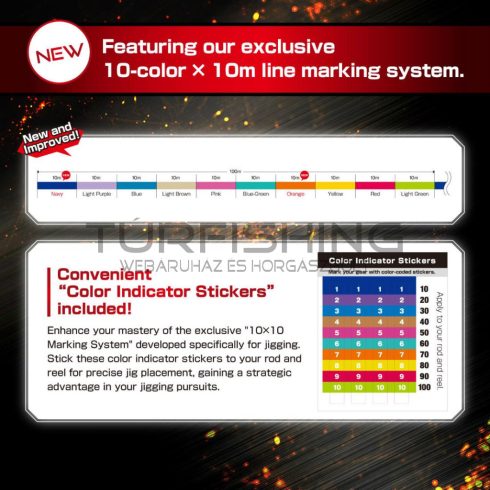 Varivas VARIVAS AVANI JIGGING 10x10 MAX PE X9 200m #1.0 0.165mm 23lb 10mx10 Marking Color