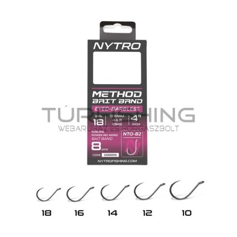 NYTRO NTO-B2 ELŐKÖTÖTT SZAKÁLL NÉLKÜLI CSALIGYŰRŰS METHOD ELŐKE 10 CM 10/0,23MM