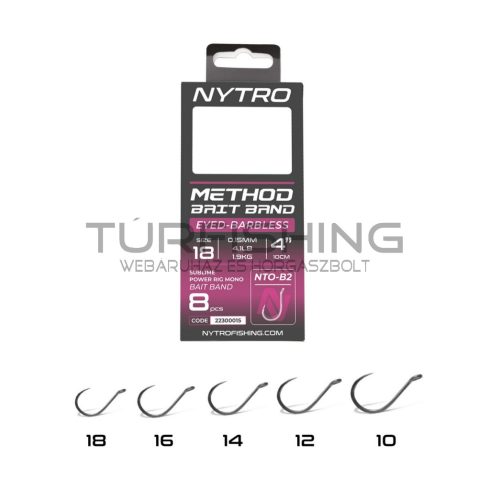 NYTRO NTO-B2 ELŐKÖTÖTT SZAKÁLL NÉLKÜLI CSALIGYŰRŰS METHOD ELŐKE 10 CM 18/0,15MM