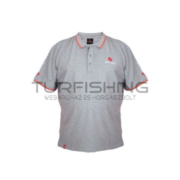 NYTRO LIGHT MARL GREY POLO SHIRT M