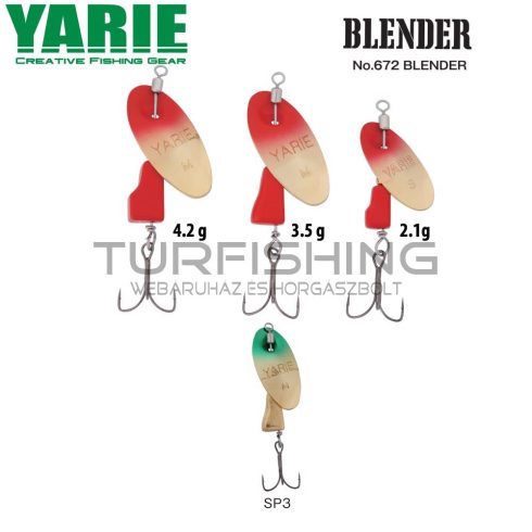 Yarie Jespa KÖRFORGÓ YARIE 672 BLENDER 2.1gr SP3 Green/Gold