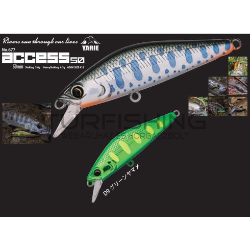 Yarie Jespa YARIE 677 ACCESS HS 50mm 4.3gr D9 Green Yamame