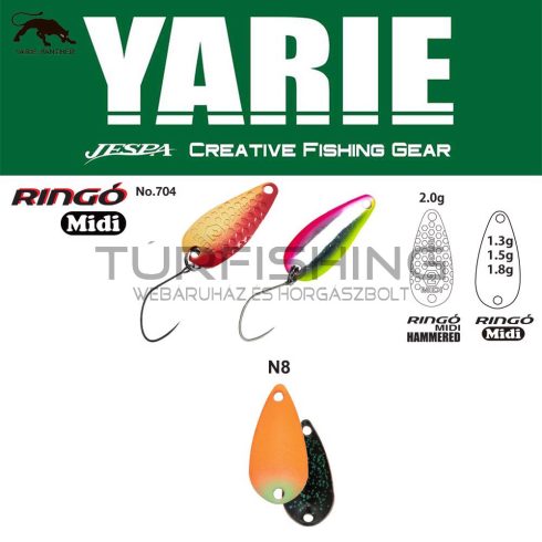 Yarie Jespa YARIE 704 RINGO MIDI 1.8gr N8 AG Carrot/Black