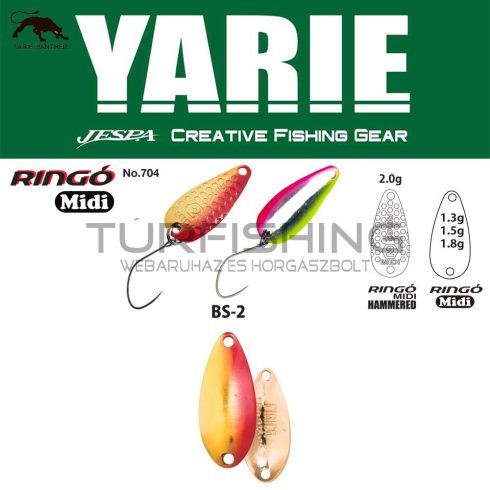 Yarie Jespa YARIE 704 RINGO MIDI HAMMERED 2.0gr BS-2 Red/Gold