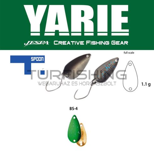 Yarie Jespa YARIE 706 T-SPOON 1.1gr BS4 Lime Glitter