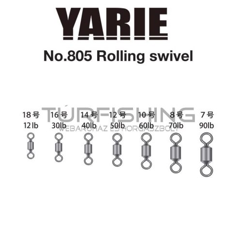 Yarie Jespa FORGÓ YARIE 805 ROLLING SWIVEL BLACK 12lb 18