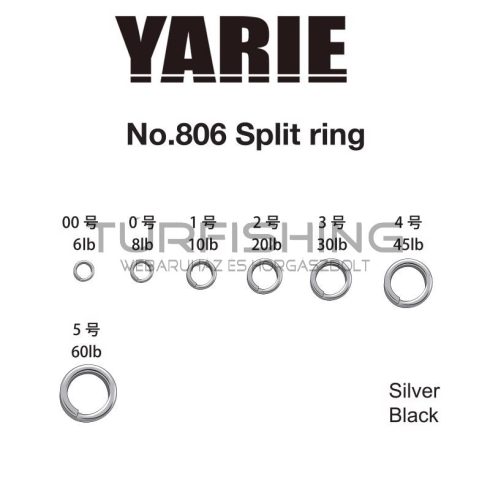 Yarie Jespa KULCSKARIKA YARIE 806 SPLIT RING BLACK 6lb 00