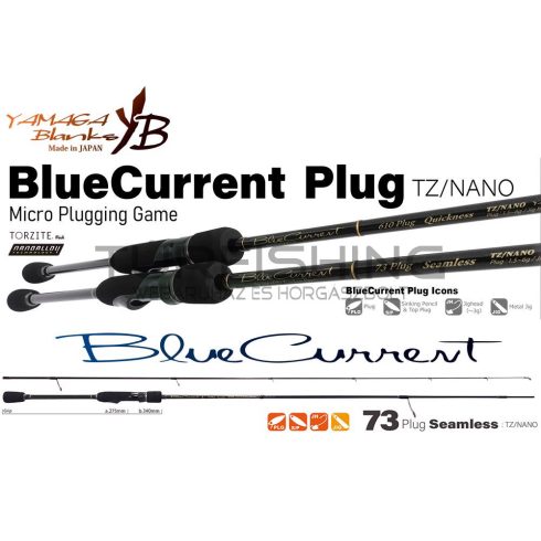 Yamaga Blanks BLUE CURRENT 73PLUG SEAMLESS TZ-NANO 2.22m 1.5-6gr Fuji Titanum Torzite