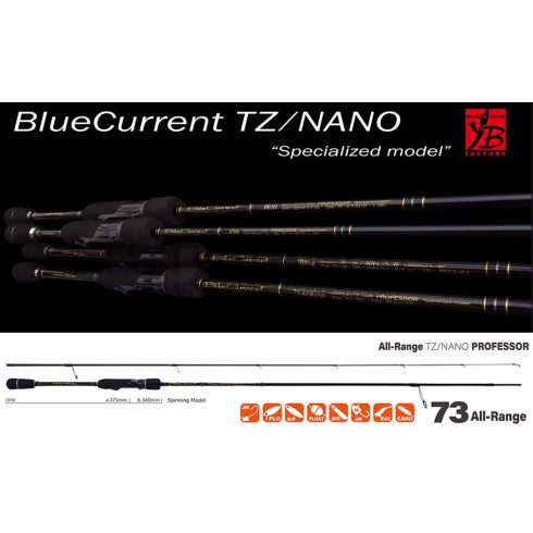 Yamaga Blanks BLUE CURRENT 73ALL RANGE TZ-NANO PROFESSOR 2.22m 0.5-12gr Fuji Titanum Torzite