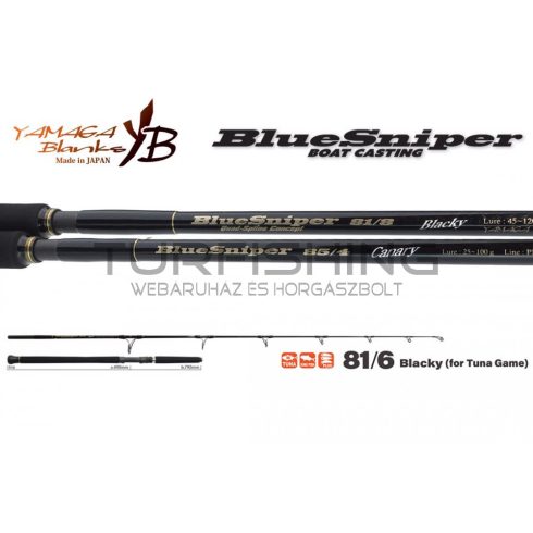 Yamaga Blanks BLUE SNIPER 81/6 BLACKY TUNA 2.48m 30-110gr